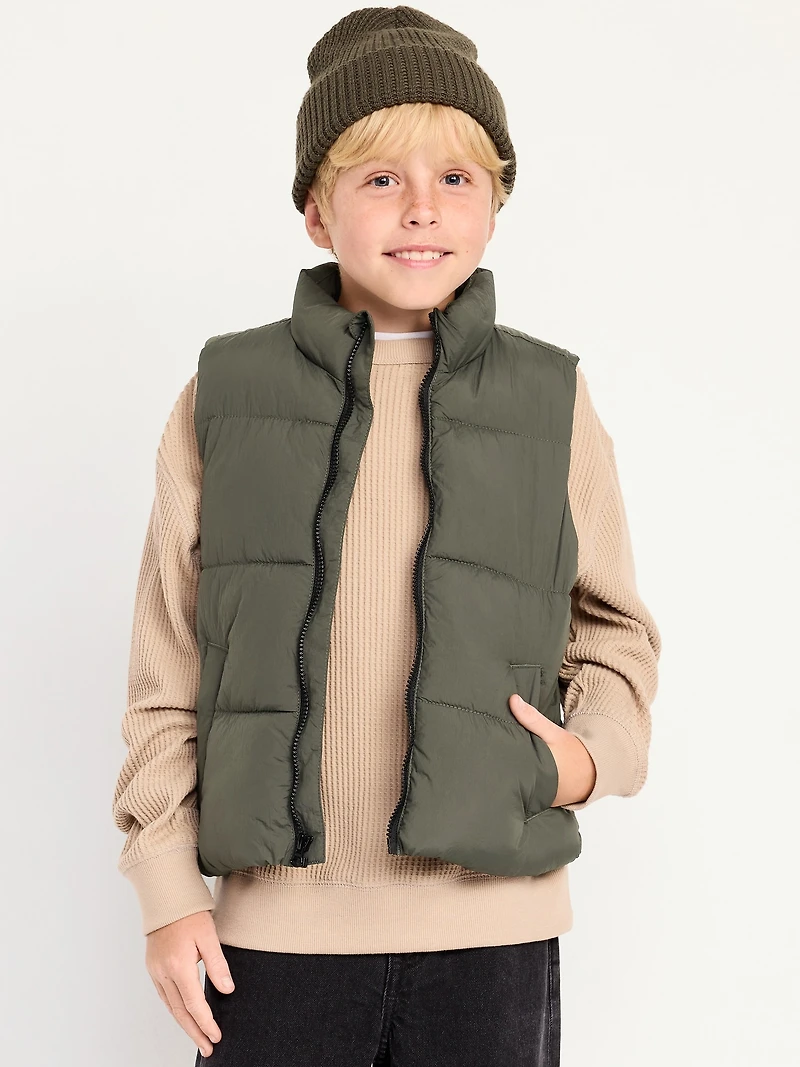 Water-Resistant Quilted Puffer Vest for Boys