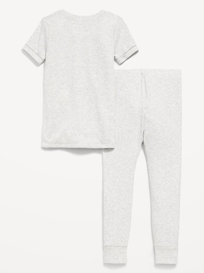 Snug-Fit Ribbed Pajama Set for Toddler & Baby
