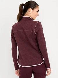 Fitted Sweater Fleece Zip Jacket