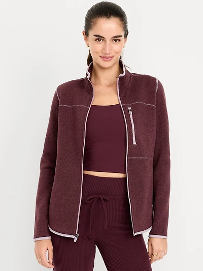 Sweater Fleece Zip Jacket