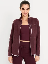 Sweater Fleece Zip Jacket