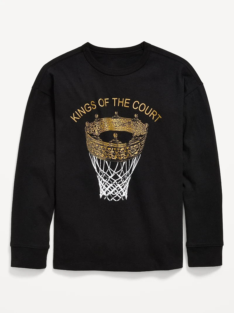 Oversized Long-Sleeve Graphic T-Shirt for Boys