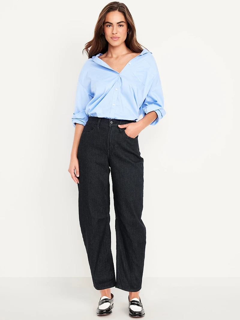 High-Waisted Wow Barrel Ankle Jeans