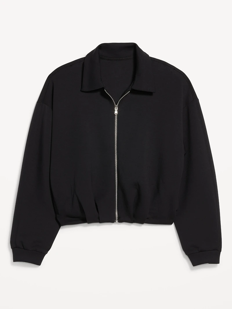 Bounce Fleece Oversized Bomber Jacket