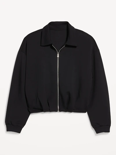 Bounce Fleece Oversized Bomber Jacket