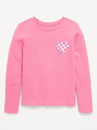 Softest Long-Sleeve Heart-Pocket T-Shirt for Girls