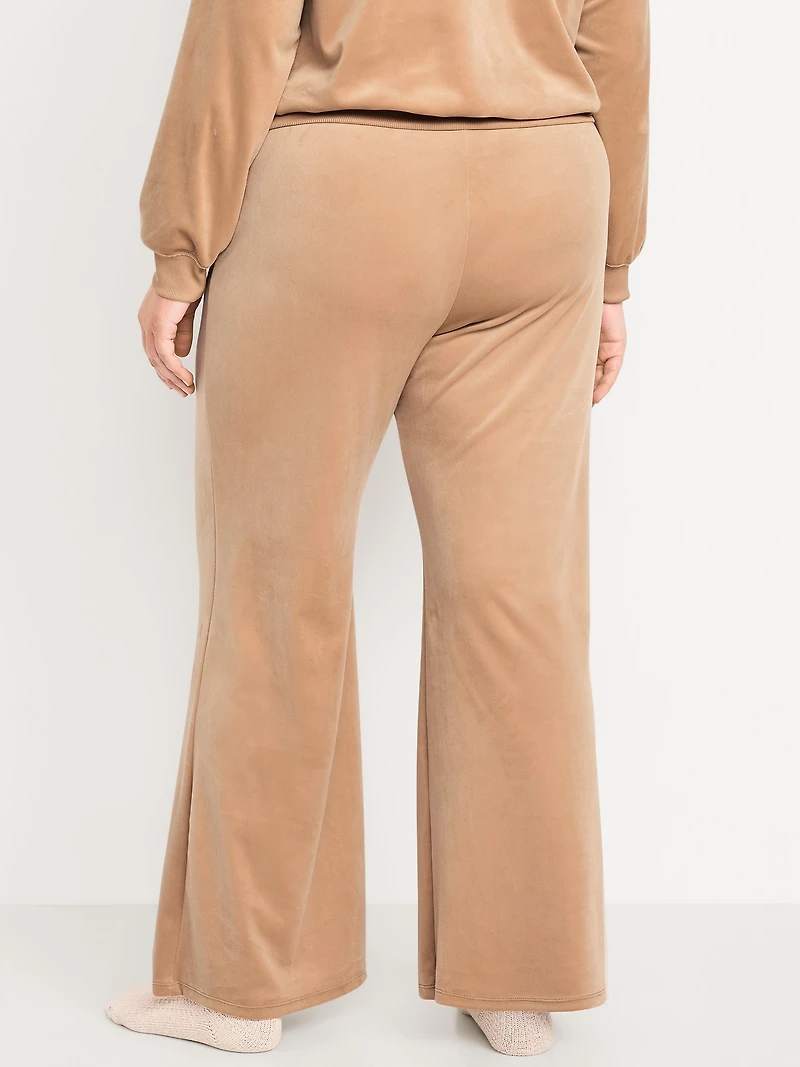 High-Waisted Velour Flare Lounge Pants