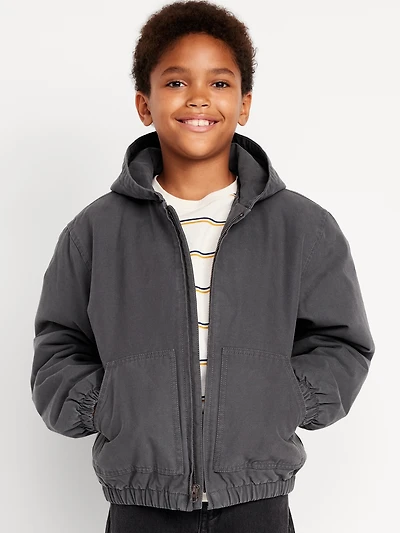 Hooded Canvas Jacket for Boys