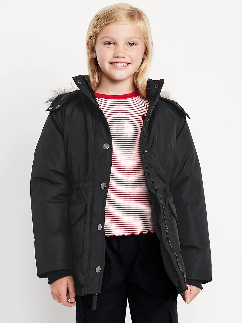 Water-Resistant Parka Jacket for Girls