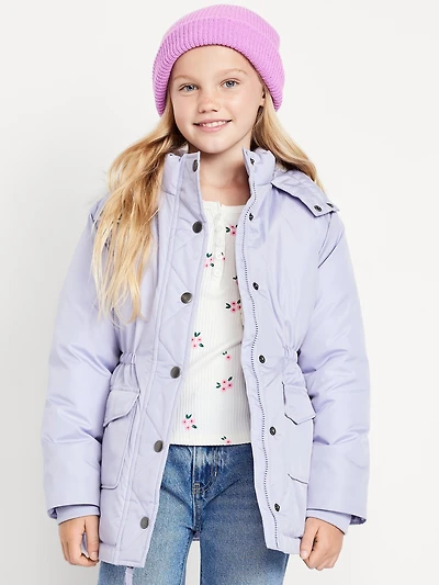 Water-Resistant Parka Jacket for Girls