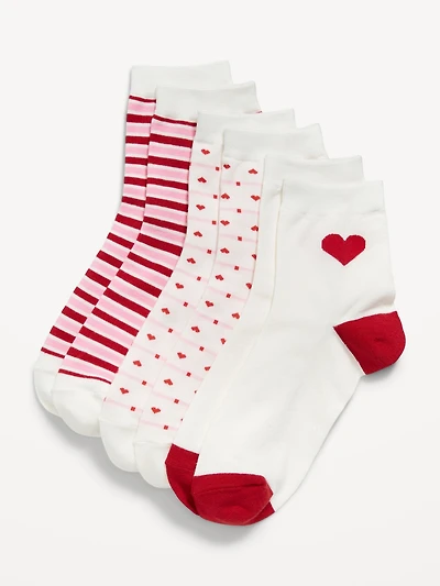 Novelty Quarter Crew Socks 3-Pack for Women