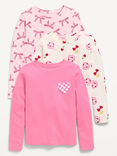 Softest Long-Sleeve T-Shirt 3-Pack for Girls