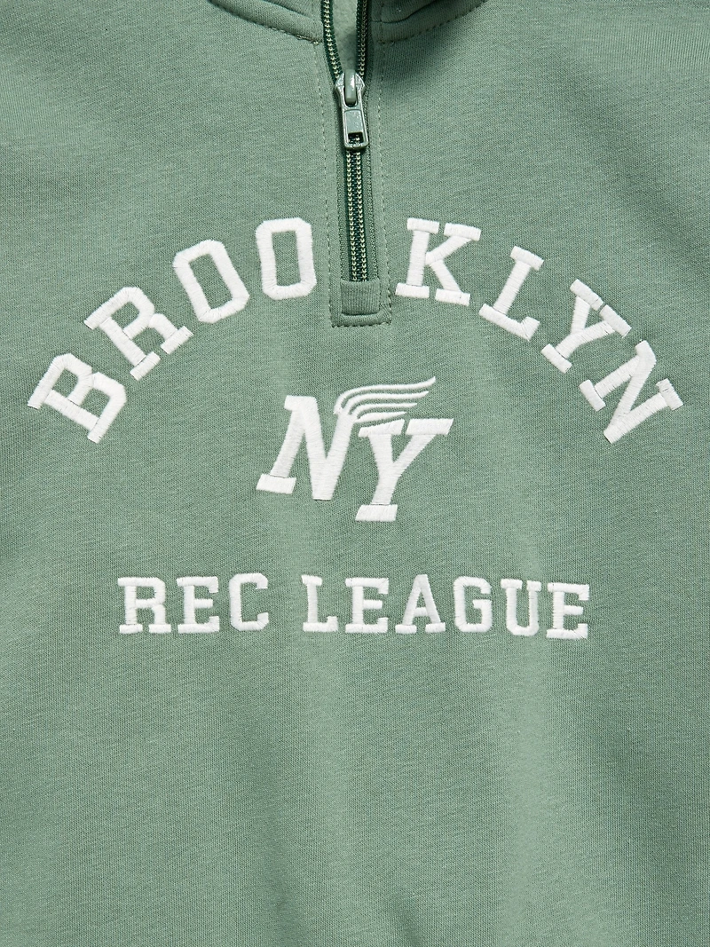 Oversized Graphic Quarter-Zip Sweatshirt for Boys