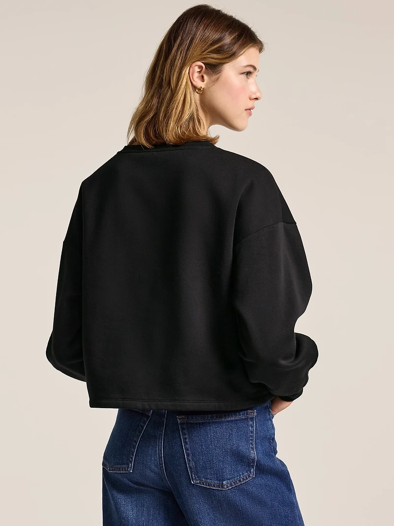 Old Navy x Anna Sui Crew Neck Graphic Fleece Sweatshirt