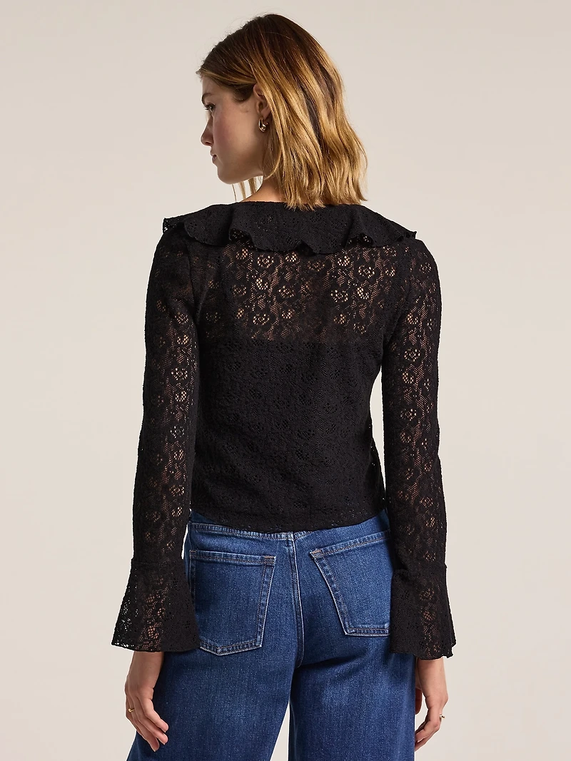 Old Navy x Anna Sui V-Neck Floral Lace Top