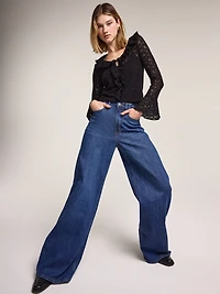 Old Navy x Anna Sui V-Neck Floral Lace Top