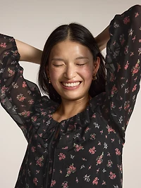 Old Navy x Anna Sui Chiffon Tiered Ruffle Mini Dress