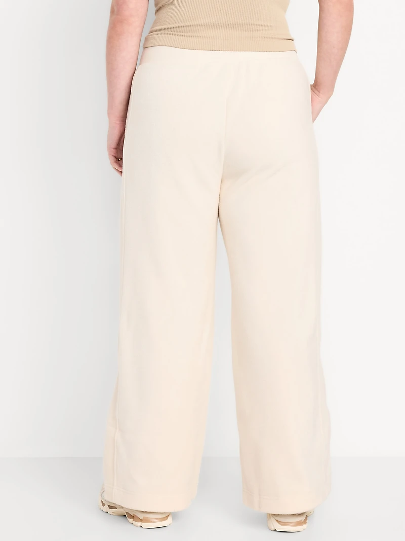 Extra High-Waisted Microfleece Wide-Leg Sweatpants