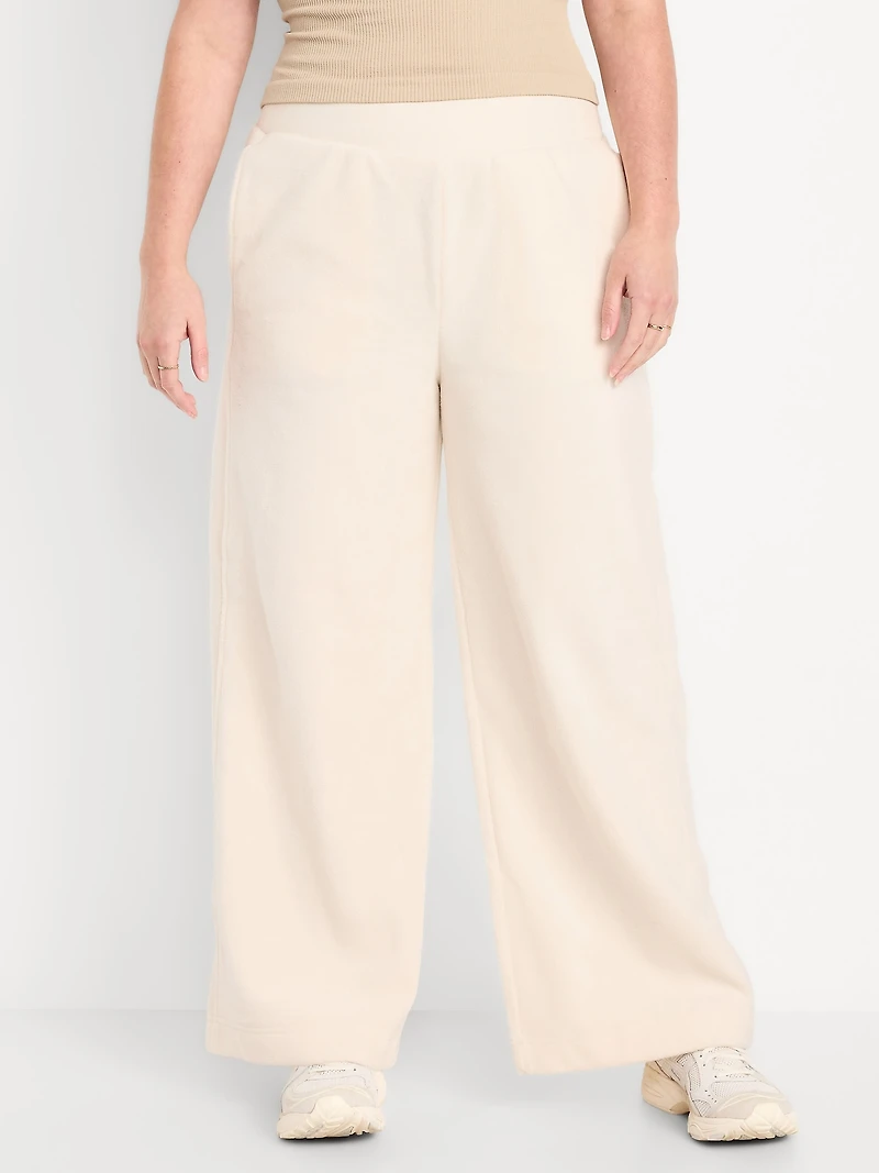 Extra High-Waisted Microfleece Wide-Leg Sweatpants