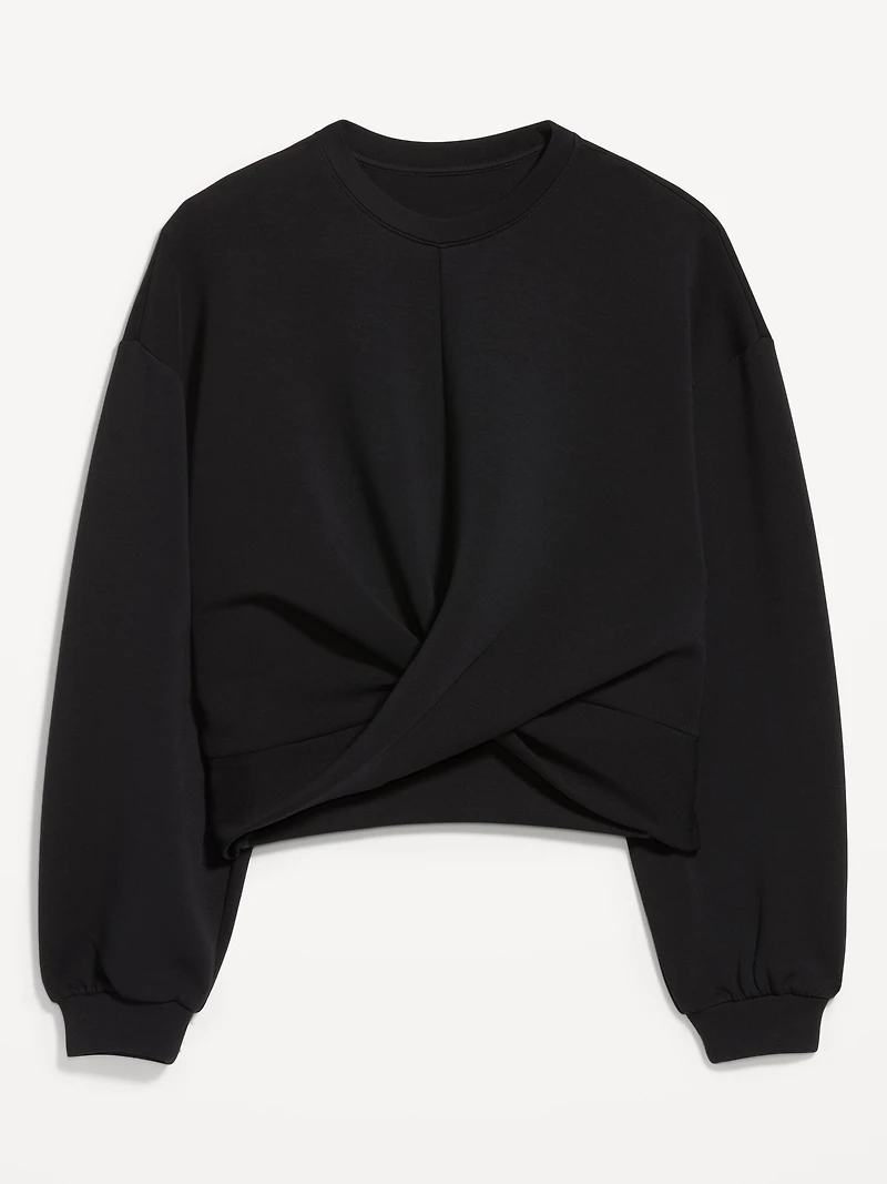 Bounce Fleece Twist-Front Top