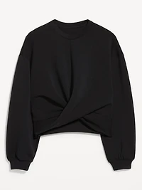 Bounce Fleece Twist-Front Top