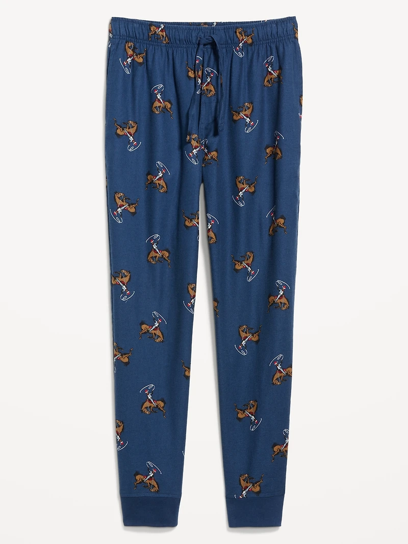 Printed Flannel Pajama Joggers for Men
