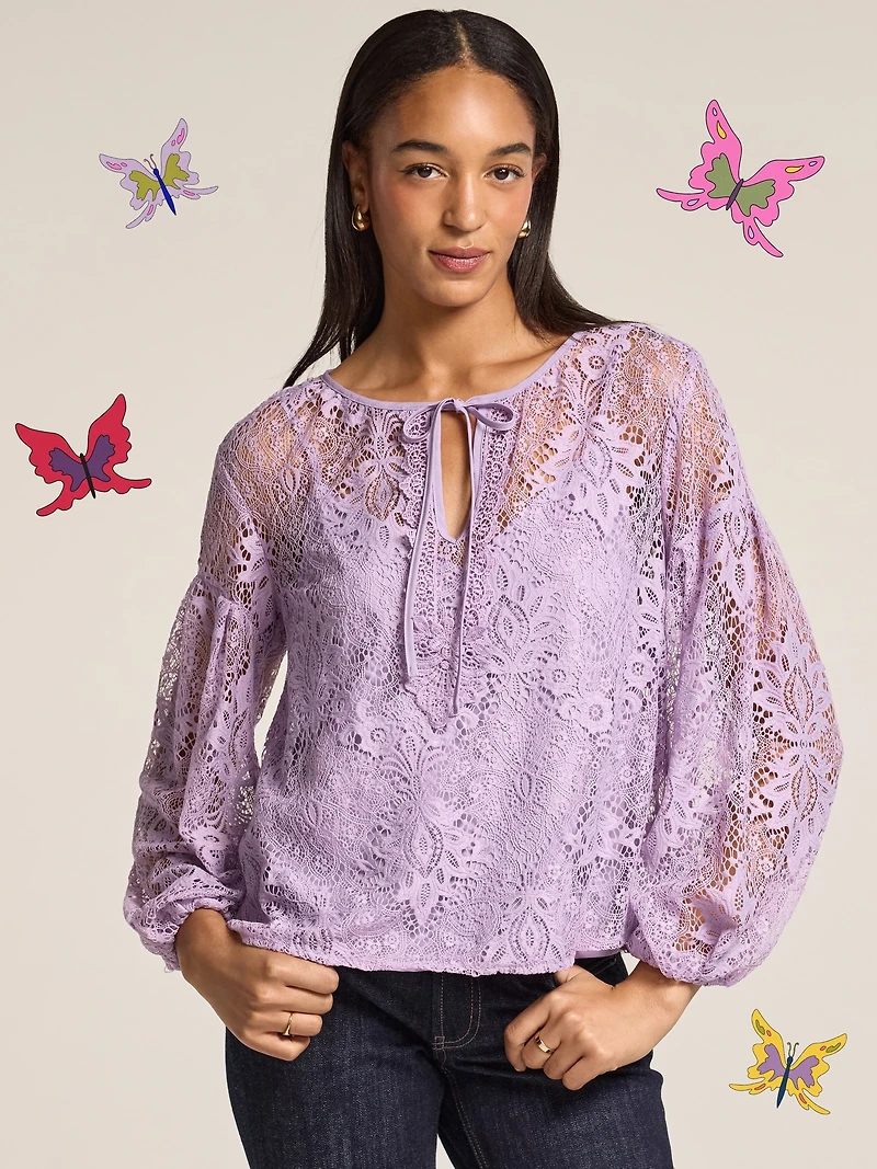 Old Navy x Anna Sui Lace Applique Top