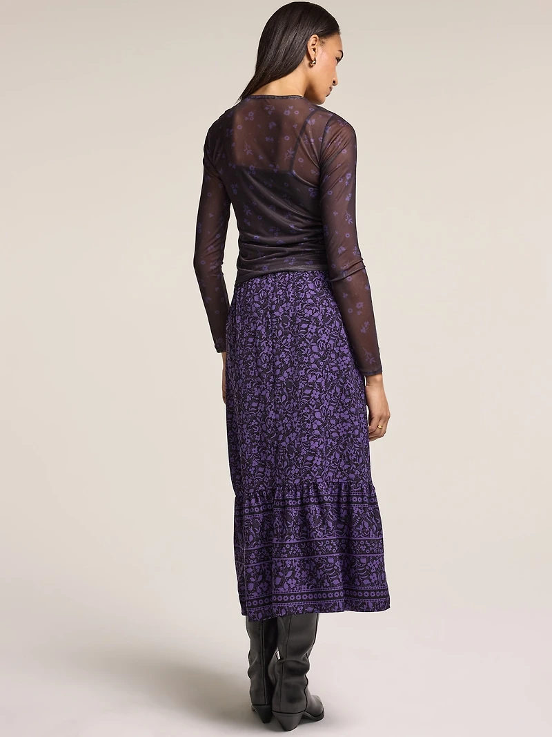 Old Navy x Anna Sui Tiered Midi Skirt