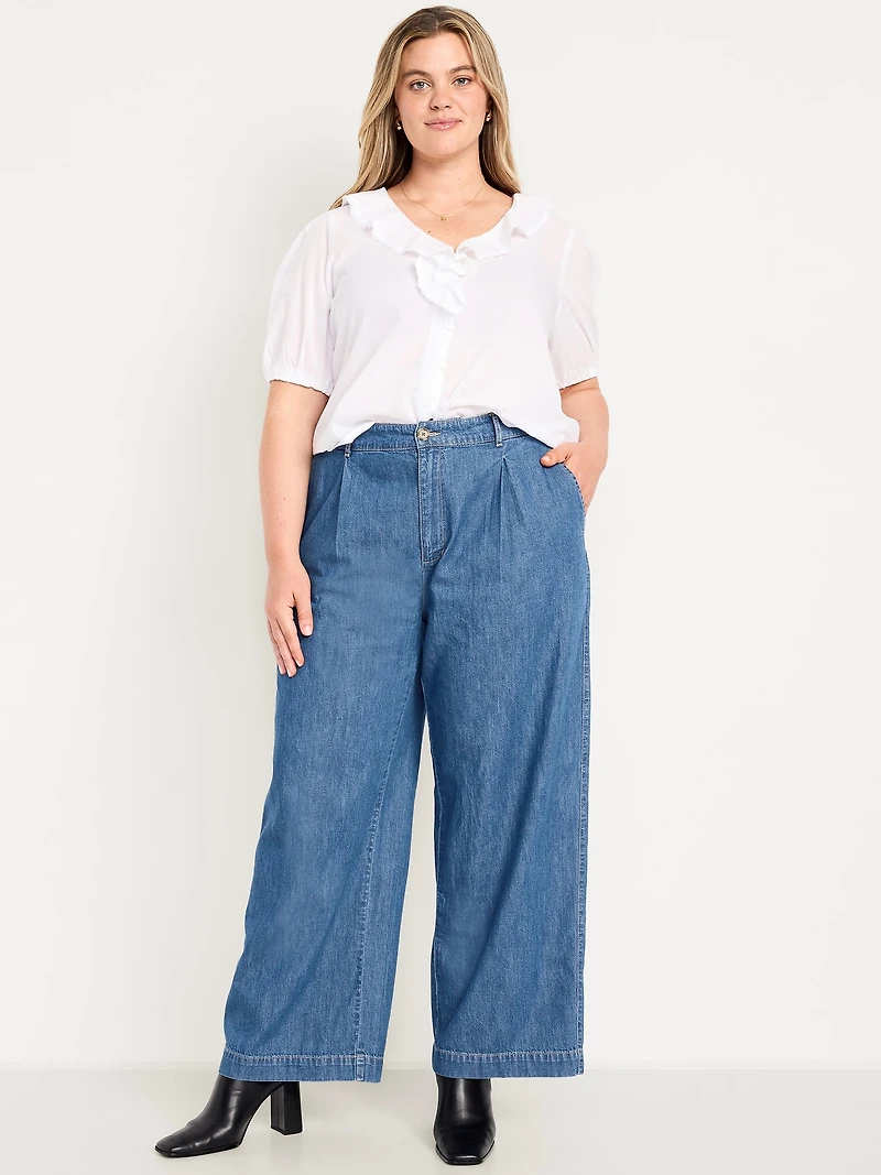 High-Waisted Taylor Trouser Wide-Leg Pants
