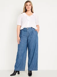 High-Waisted Taylor Trouser Wide-Leg Pants