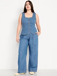 High-Waisted Taylor Trouser Wide-Leg Pants