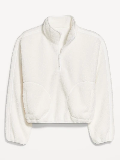 Loose Sherpa Quarter-Zip Pullover