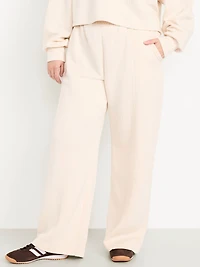 High-Waisted Bounce Fleece Quilted Wide-Leg Sweatpants