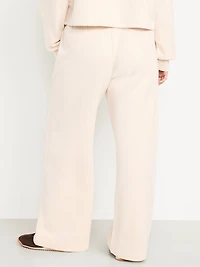 High-Waisted Bounce Fleece Quilted Wide-Leg Sweatpants