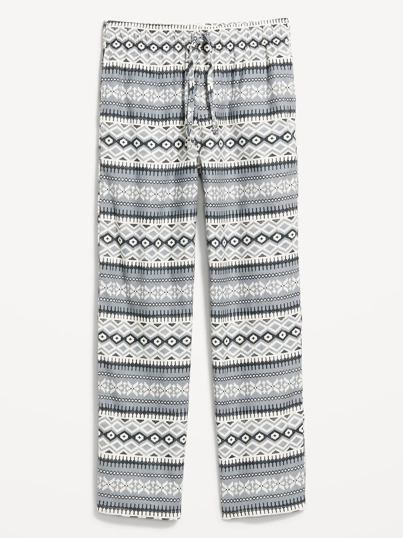 Printed Flannel Pajama Pants for Men