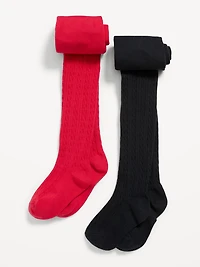 Cable-Knit Tights 2-Pack for Toddler Girls