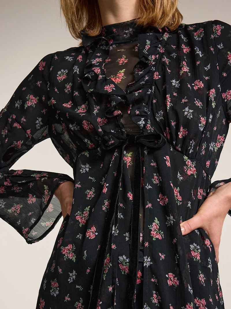 Old Navy x Anna Sui Chiffon Tie-Front Duster