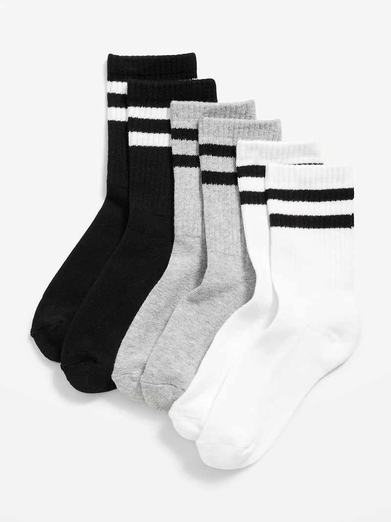 Gender-Neutral Crew Socks 3-Pack for Kids