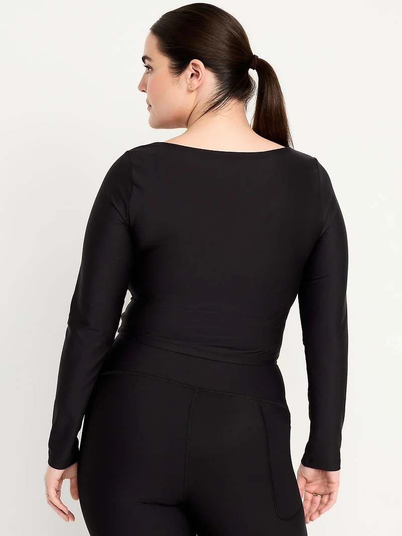 PowerSoft Long-Sleeve Cut-Out Top