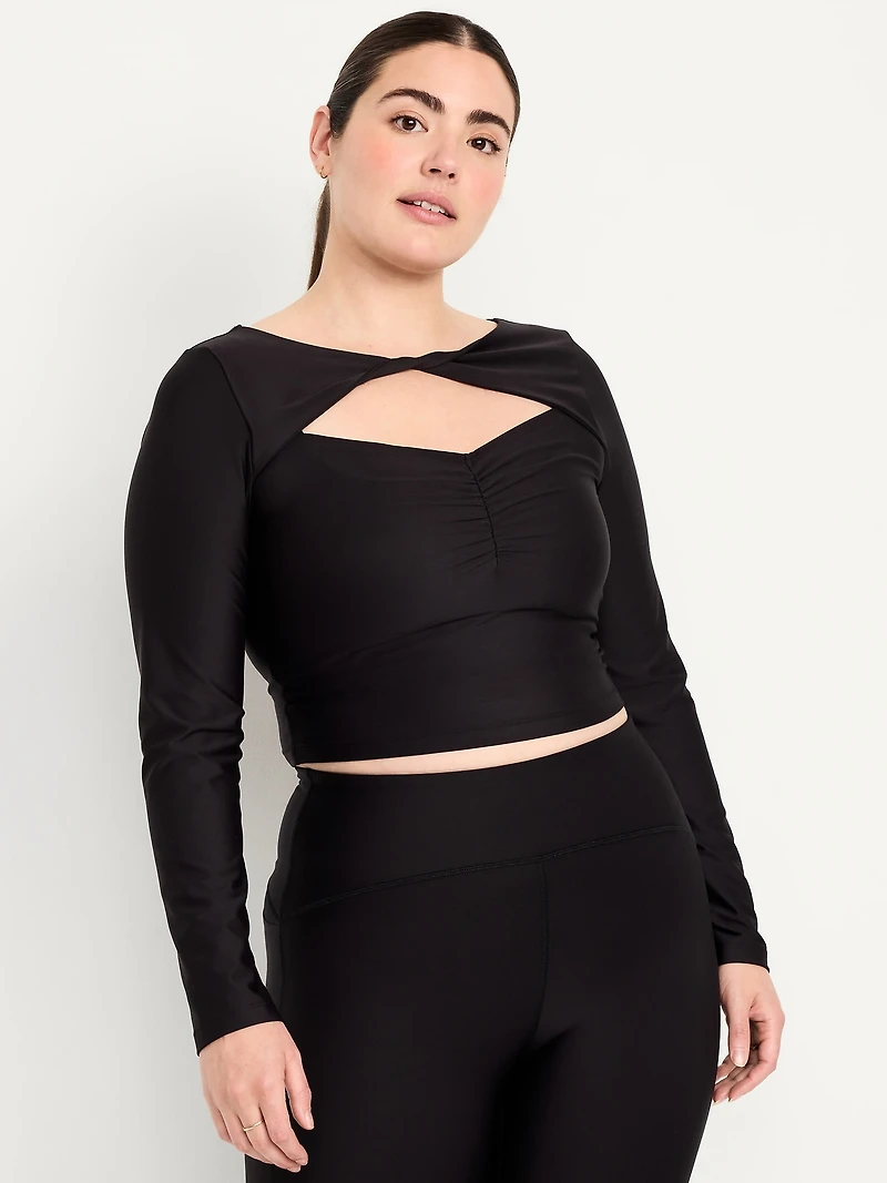 PowerSoft Long-Sleeve Cut-Out Top