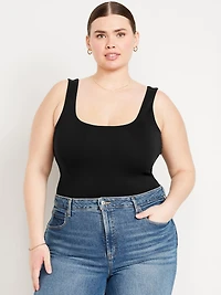 Double-Layer Scoop-Neck Bodysuit