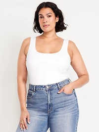 Double-Layer Scoop-Neck Bodysuit