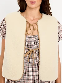 Tie-Front Sherpa Vest
