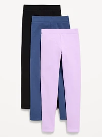 High-Waisted Full-Length Fleece Leggings 3-Pack for Girls