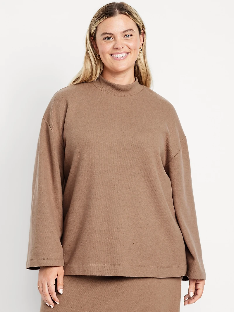 Cozy Mock-Neck Tunic Sweater