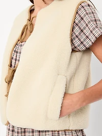 Tie-Front Sherpa Vest