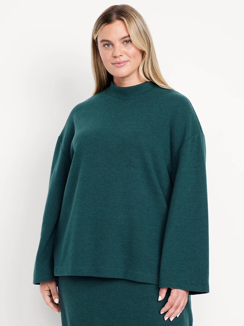 Cozy Mock-Neck Tunic Sweater