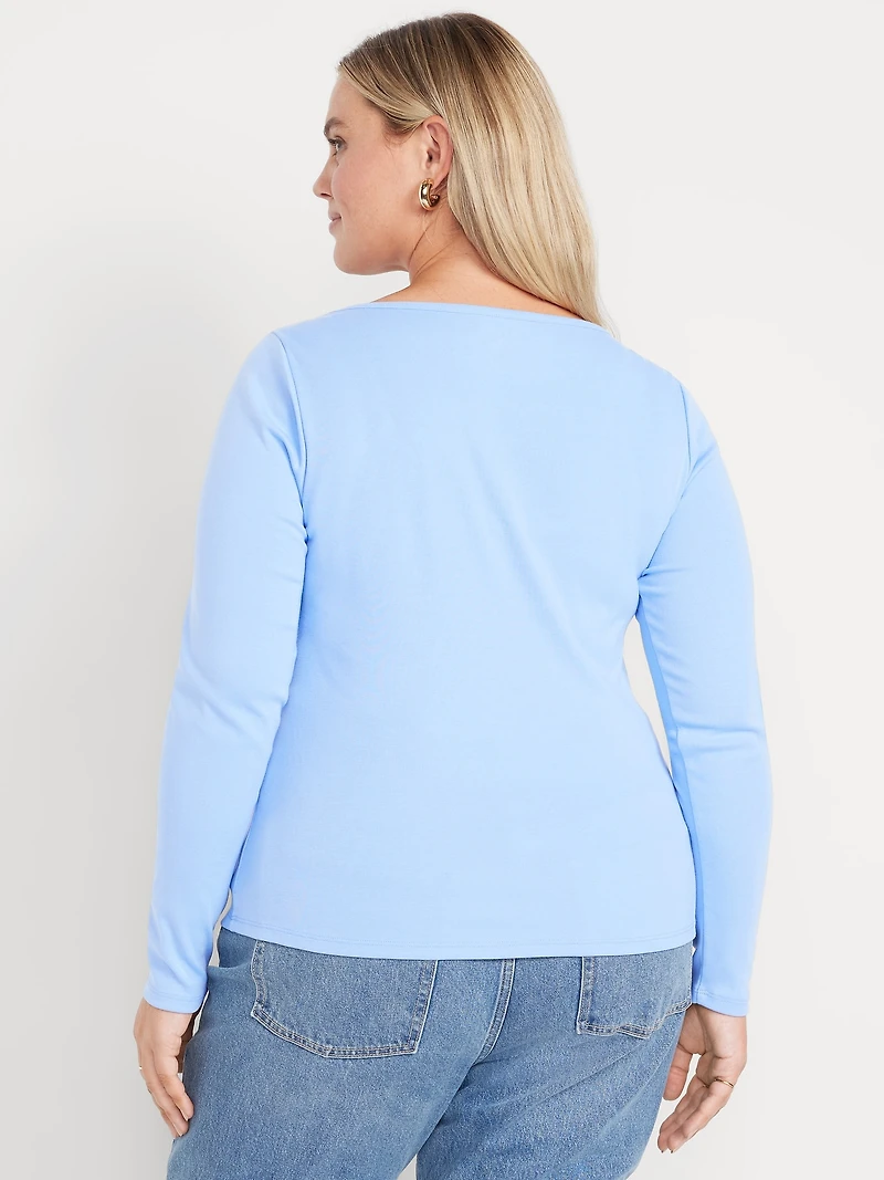 Snug Long-Sleeve Boatneck T-Shirt