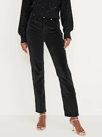 High-Waisted Velvet OG Straight Ankle Pants