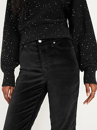 High-Waisted Velvet OG Straight Ankle Pants